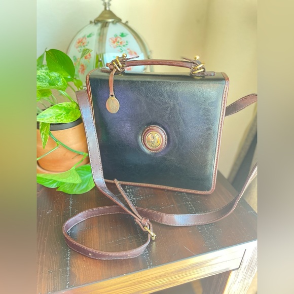Vintage Ralph Lauren Women's Leather Briefcase Style Crossbody Bag. Rare&unique - Picture 15 of 16